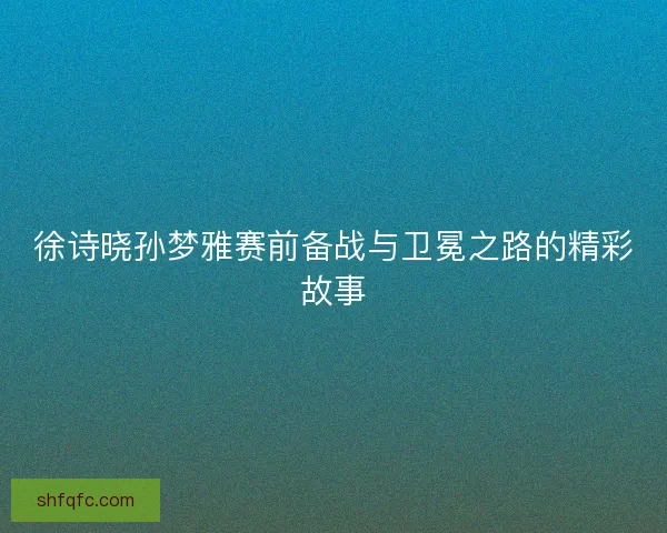 徐诗晓孙梦雅赛前备战与卫冕之路的精彩故事