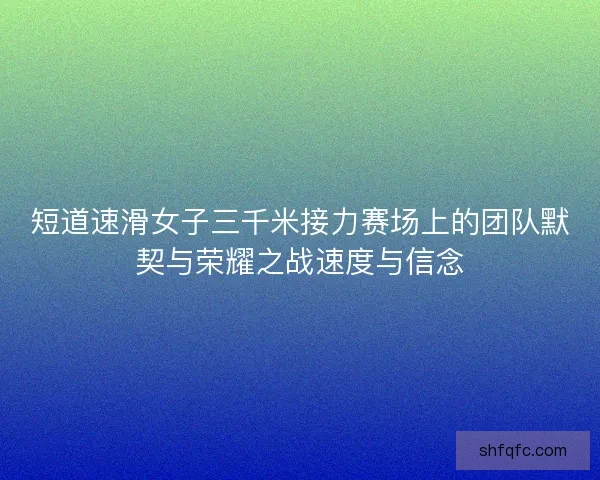 短道速滑女子三千米接力赛场上的团队默契与荣耀之战速度与信念