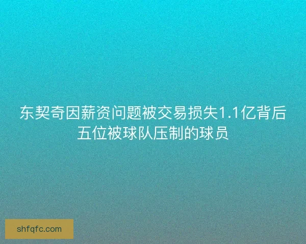 东契奇因薪资问题被交易损失1.1亿背后五位被球队压制的球员