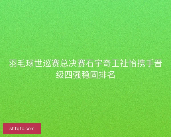 羽毛球世巡赛总决赛石宇奇王祉怡携手晋级四强稳固排名